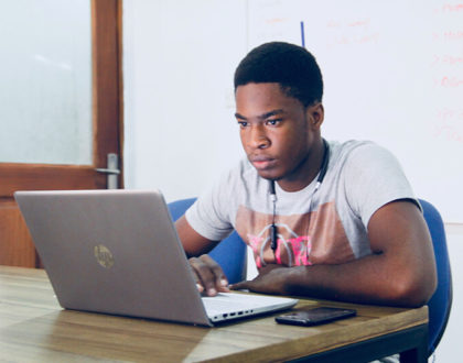 Man working on a laptop